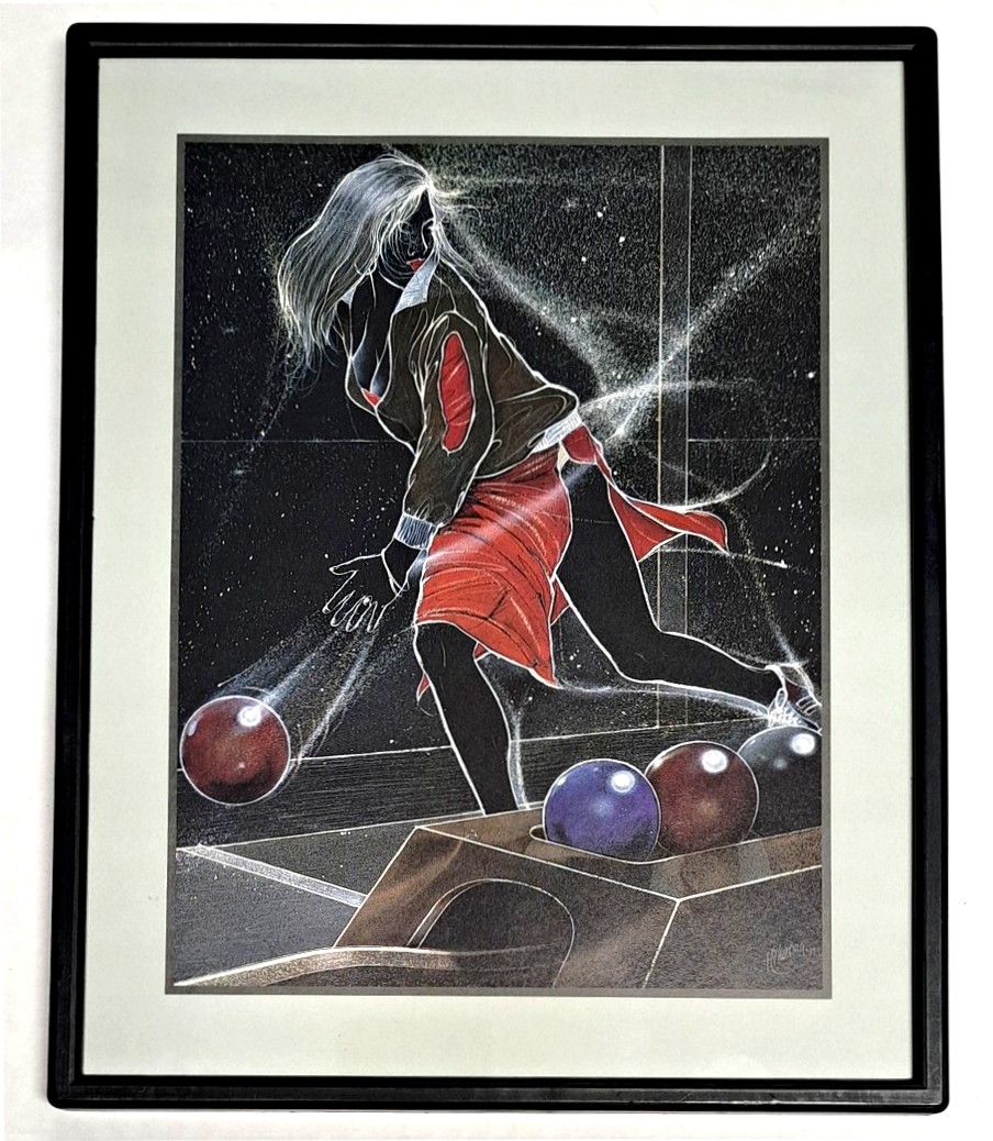 Bowlen Dames poster in lijst POS 01 20,5 x 25,5 cm LAATSTE OP=OP!!